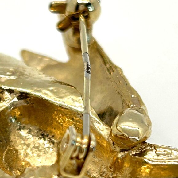 Vintage Hummingbird Brooch Rhinestone Accents Enameled Wings Gold-Tone Nature - Picture 14 of 16